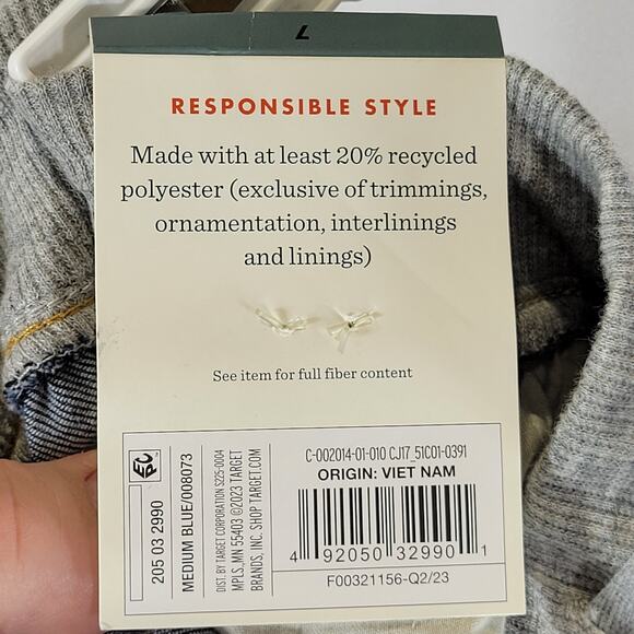 Cat & Jack Girls' Mid-Rise Knit Waist Pull-on Skinny Jeans, Sz 7, Med Wash, NWT - Picture 6 of 9